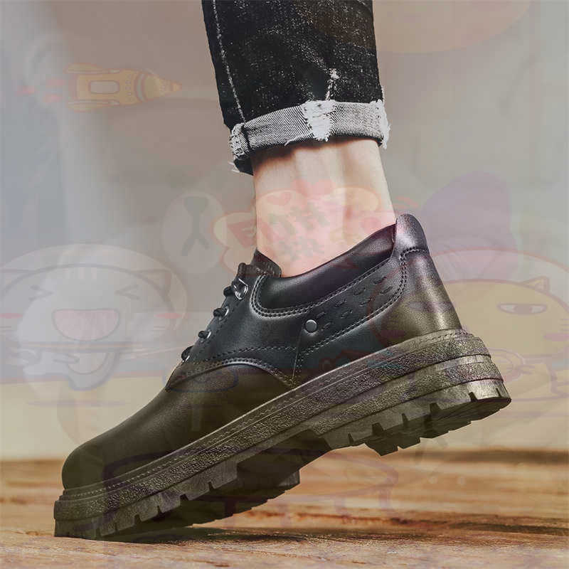 Streetwear Brand Name - Donker natuurlijk leer Mode-sneakers Tennis Herensneakers