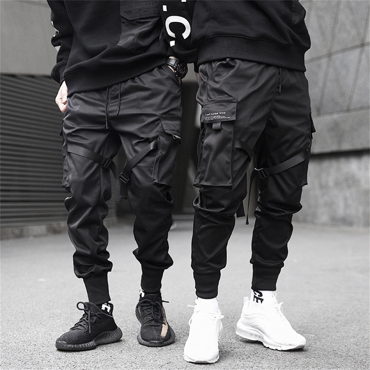 Streetwear Brand China - Zwarte Hiphop Cargo Broek Zomer Veelzijdige