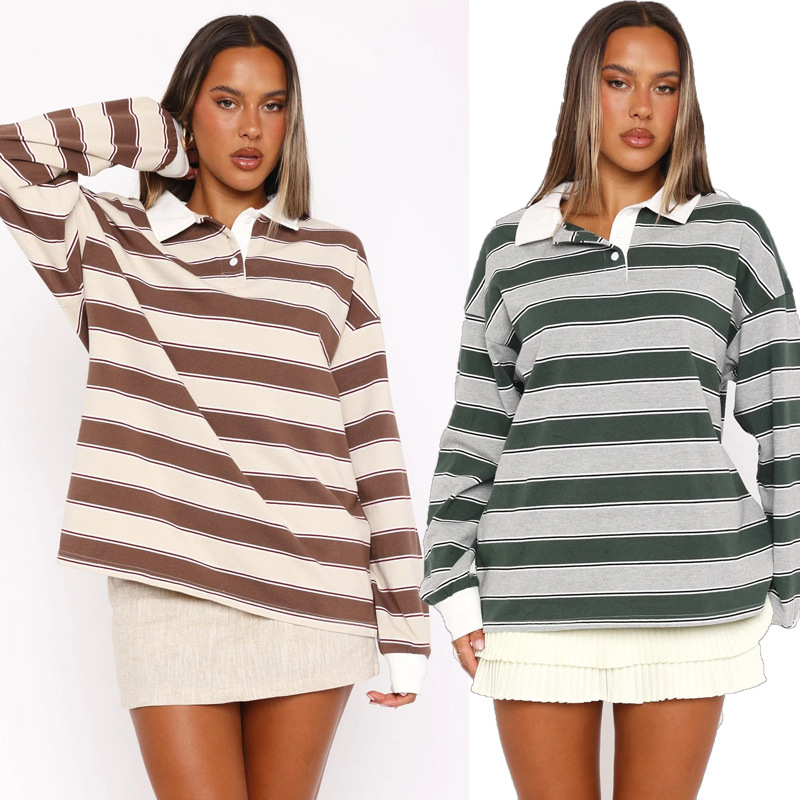 Warme gestreepte shirttop, los - Streetwear Brand Fashion recensie en prijs